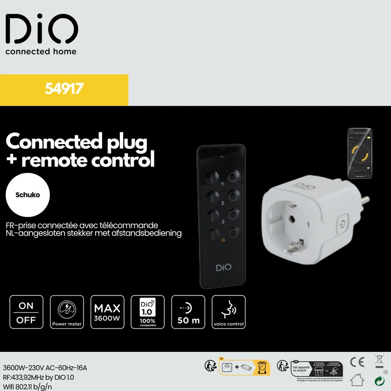 Connected plug (SCH) with remote control - DiO Connect