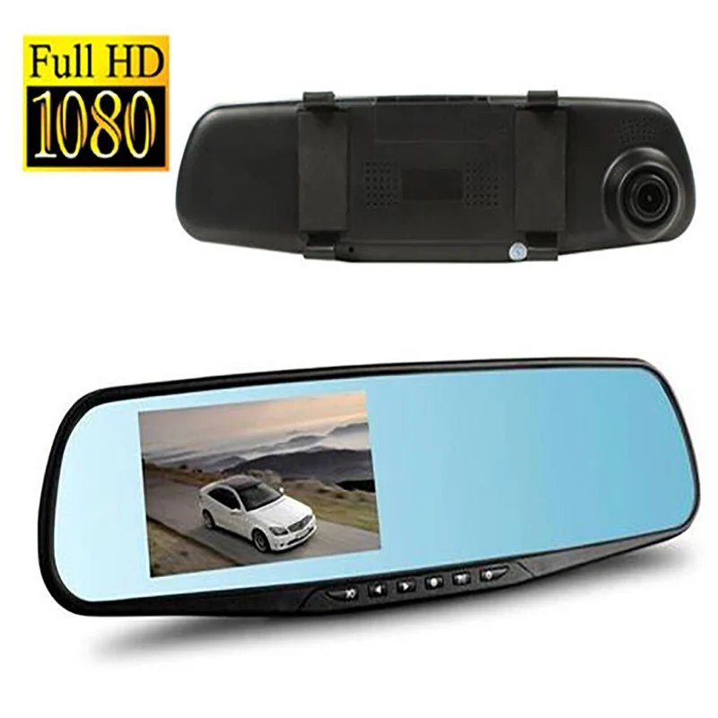 SPECCHIETTO RETROVISORE MONITOR DVR VIDEO REGISTRA TF TELECAMERA AUTO 1080P