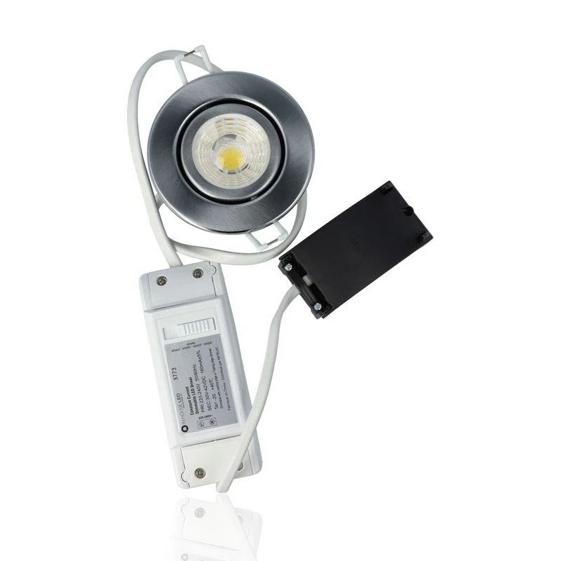 Faretto LED rotondo da incasso diam.86mm, orientabile, 7W, 220Vac, con regolazione temperatura luce (Calda - Naturale - Fredda) - Dimmerabile - Alluminio