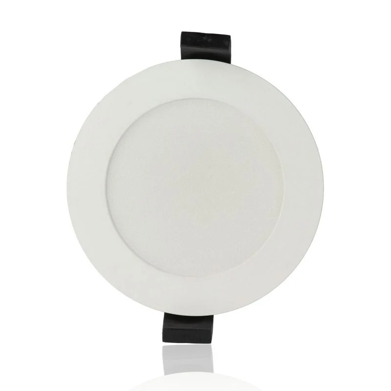 Faretto LED rotondo da incasso diam.96mm, 7W, 220Vac, con regolazione temperatura luce (Calda - Naturale - Fredda) - Dimmerabile - Bianco + cover acciaio spazzolato