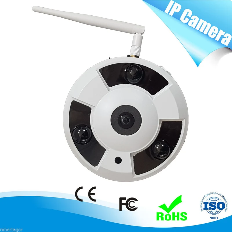 IP CAMERA WIFI DOME LAN VIDEO SORVEGLIANZA 3 LED ARRAY 1.3 Mpx TVL SOFFITTO 360°