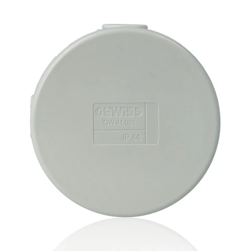 GEWISS GW44001 - Scatola di derivazione con coperchio a pressione - IP44 -dim. int. diam. 65x35 - pareti con passacavi - Grigio