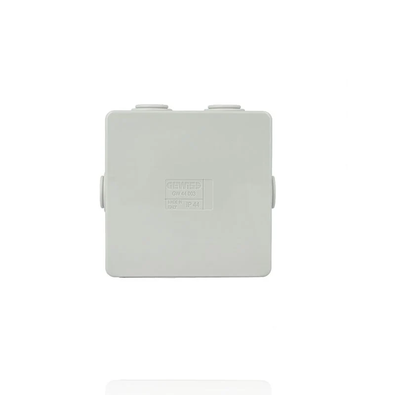 GEWISS GW44003 - Scatola di derivazione con coperchio a pressione - IP44 -dim. int. 80x80x40 - pareti con passacavi - Grigio
