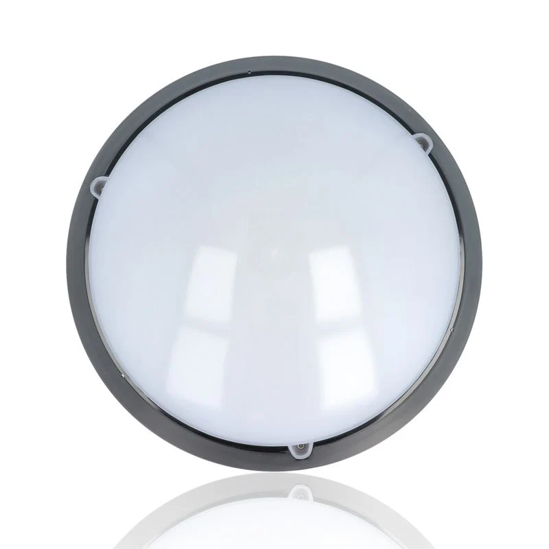 Plafoniera LED tonda da esterno con rilevatore di presenza diam.295mm, 16W, 220Vac, Luce Naturale, Nera
