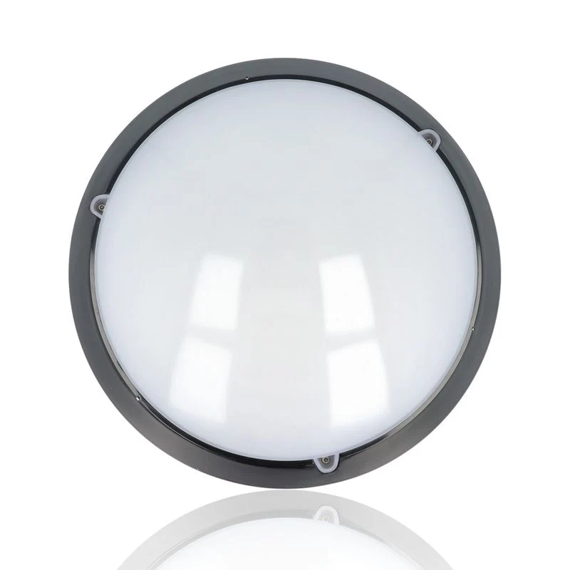 Plafoniera LED tonda da esterno diam.295mm, 16W, 220Vac, Luce Naturale, Nera