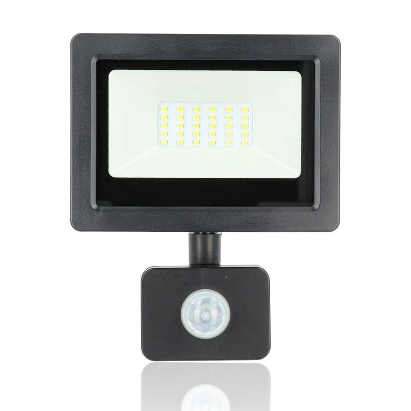 Proiettore LED con rilevatore di presenza, 20W, 220Vac, Luce Naturale, Nero