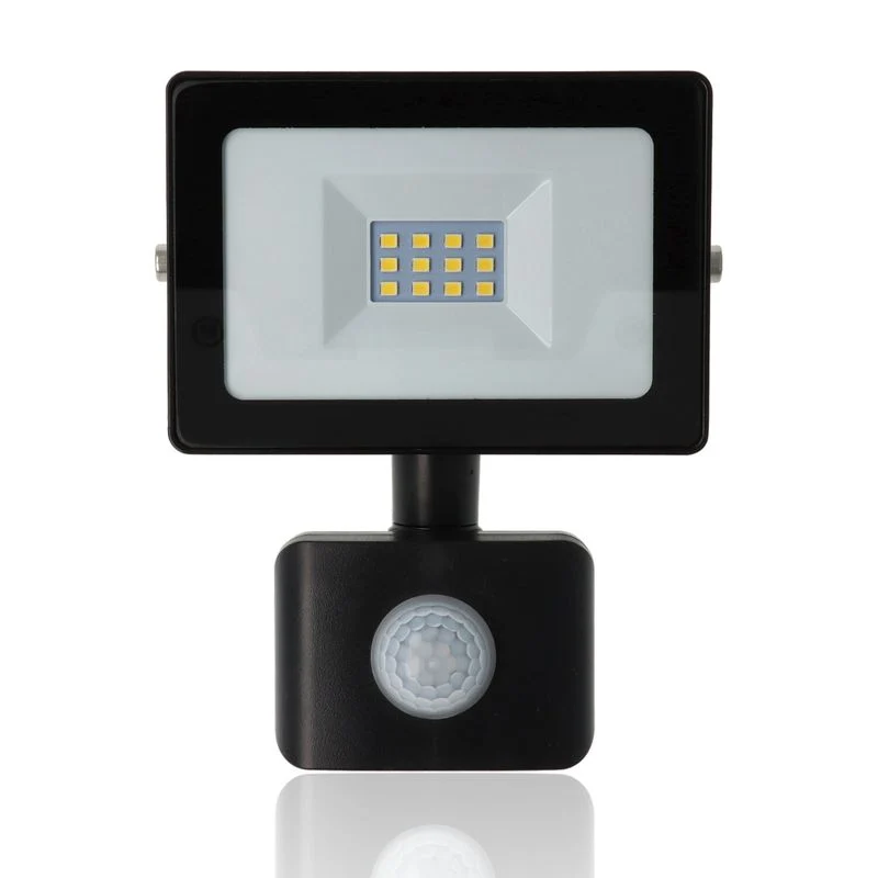 Proiettore LED con rilevatore di presenza, 10W, 220Vac, Luce Naturale, Nero