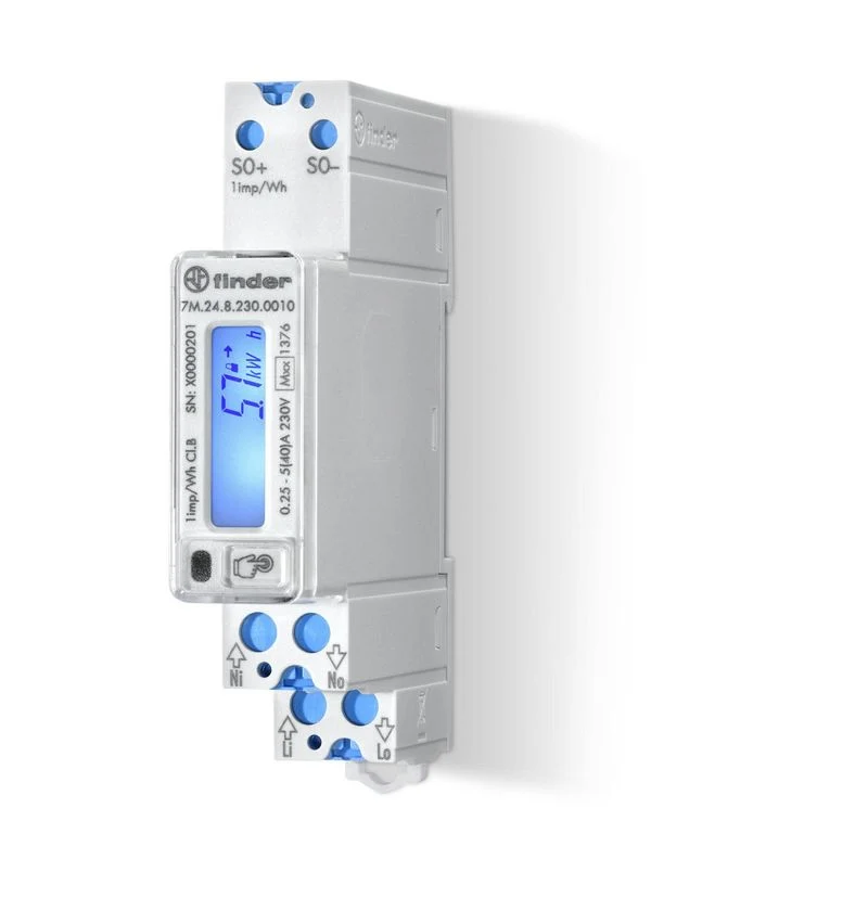 FINDER 7M2482300001 - Contatore Energia Smart Finder 7M.24 Monofase 40A KW LCD