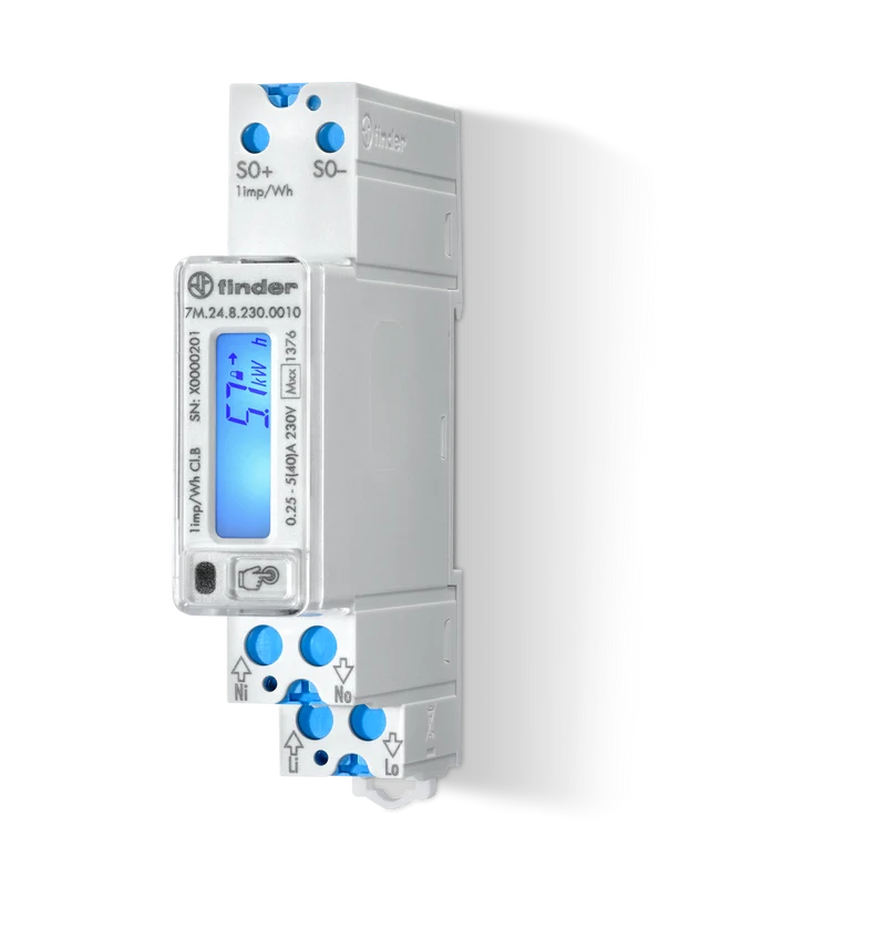 FINDER 7M2482300010 - Contatore Energia Finder 7M Monofase Bidirezionale 40A LCD