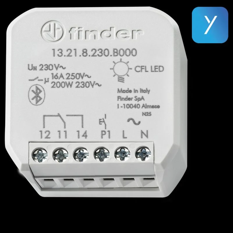 FINDER 13218230B000 - Relè Multifunzione Connesso 2 Canali Da Incasso Yesly