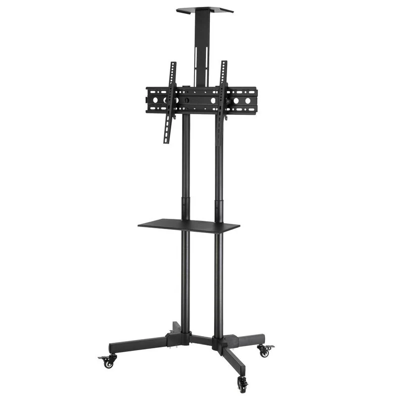 Support de chariot TV à 4 roues pivotantes pour téléviseurs mobiles jusqu'à 50kg