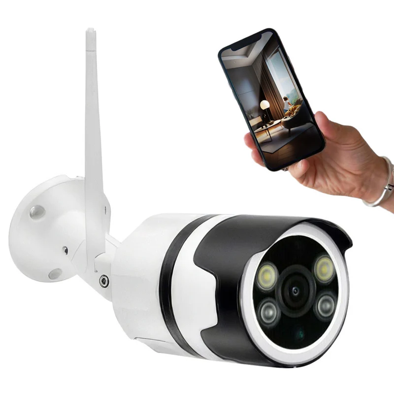 Caméra Sécurité 4K Wi-Fi Extérieur avec Détection Mouvement à Distance