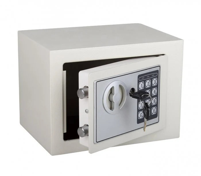 Coffre-fort électronique avec batterie (23 x 17 cm) (Gris)