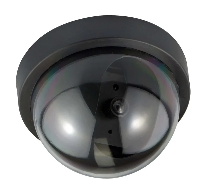 Fausse camera de vidéo surveillance -noire- en forme de dôme led clignotante