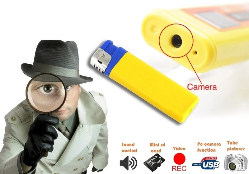 Clé USB en forme de Briquet - camera audio vidéo mémoire SD - 1280 X 960 Pixels