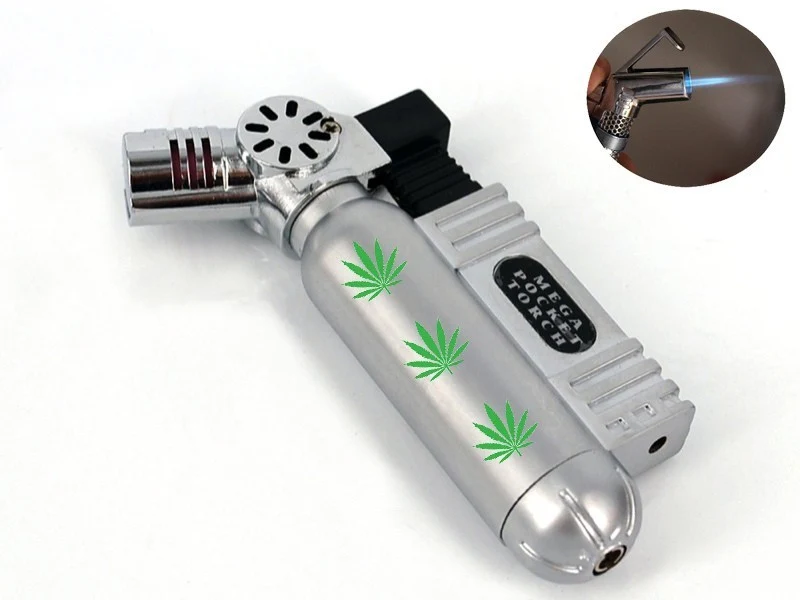 Briquet de poche á gaz- Chalumeau en acier - cigares et cigarettes