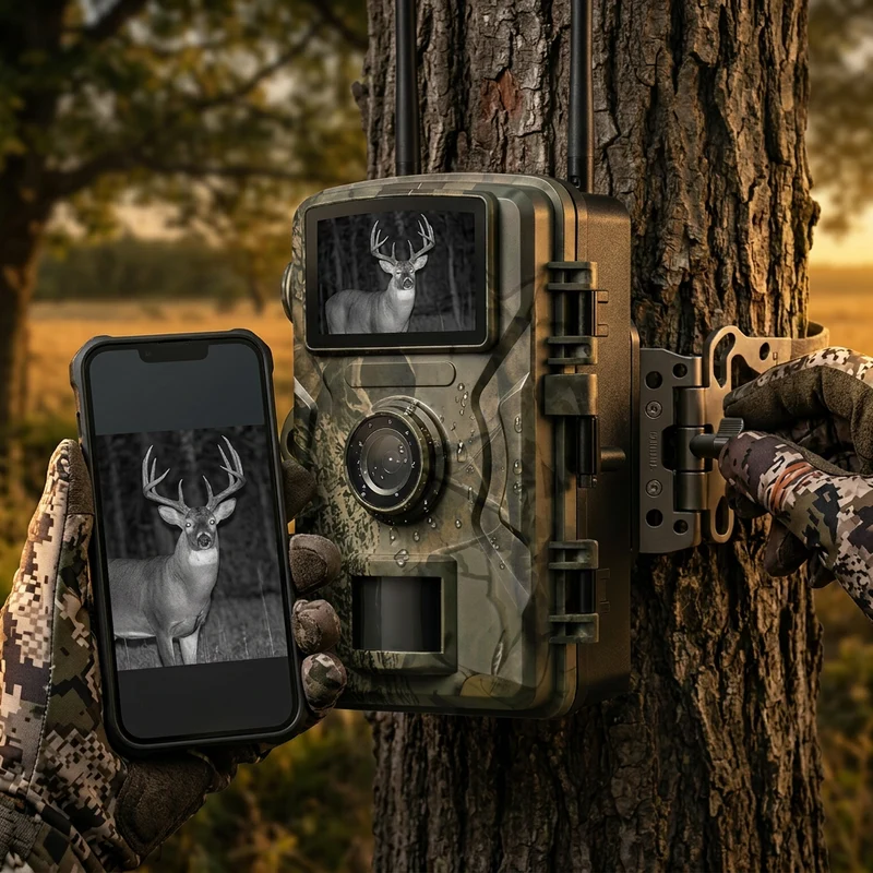 Telecamera per Fauna Selvatica | Visione Notturna con Rilevamento Veloce | Impermeabile per Monitoraggio Efficace