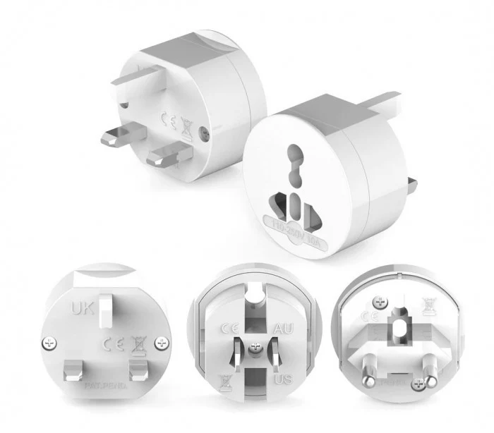 Adaptateur pour prises internationales de 125V 6A à 250V 13A 16 modes