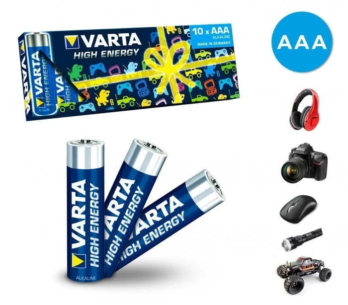 Pack de 10 mini piles AAA Varta 774128 alcalines LR03 1.5V