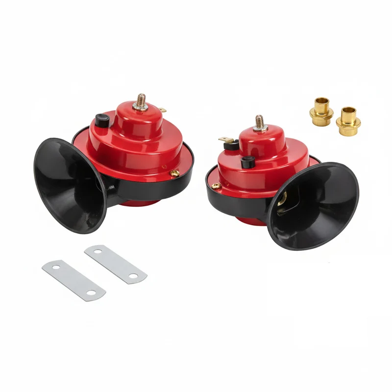 CLACSON TROMBE AUTO 12V 110DB CHI OCCIO ROSSE IMPERMEABILI UNIVERSALI 78MM