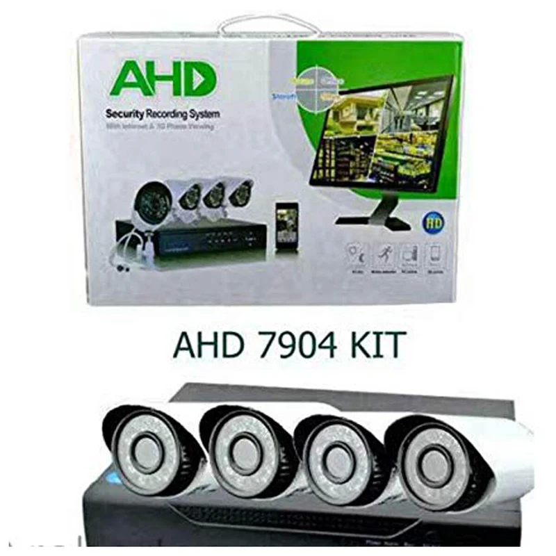 KIT DVR AHD VIDEOSORVEGLIANZA IR 4 CANALI 3G SMARTPHON TELECAMERE IR HDMI 7904