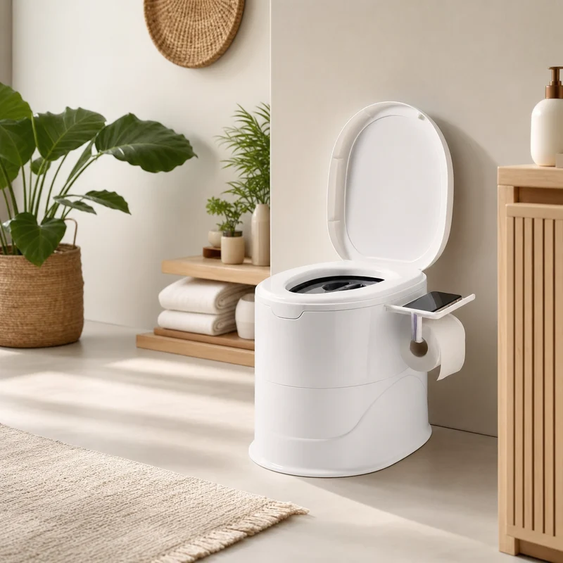 Toilette d'Emergenza Mobile | Design Compatto con Portarotolo e Protezione Odori | Igiene e Comfort in Viaggio