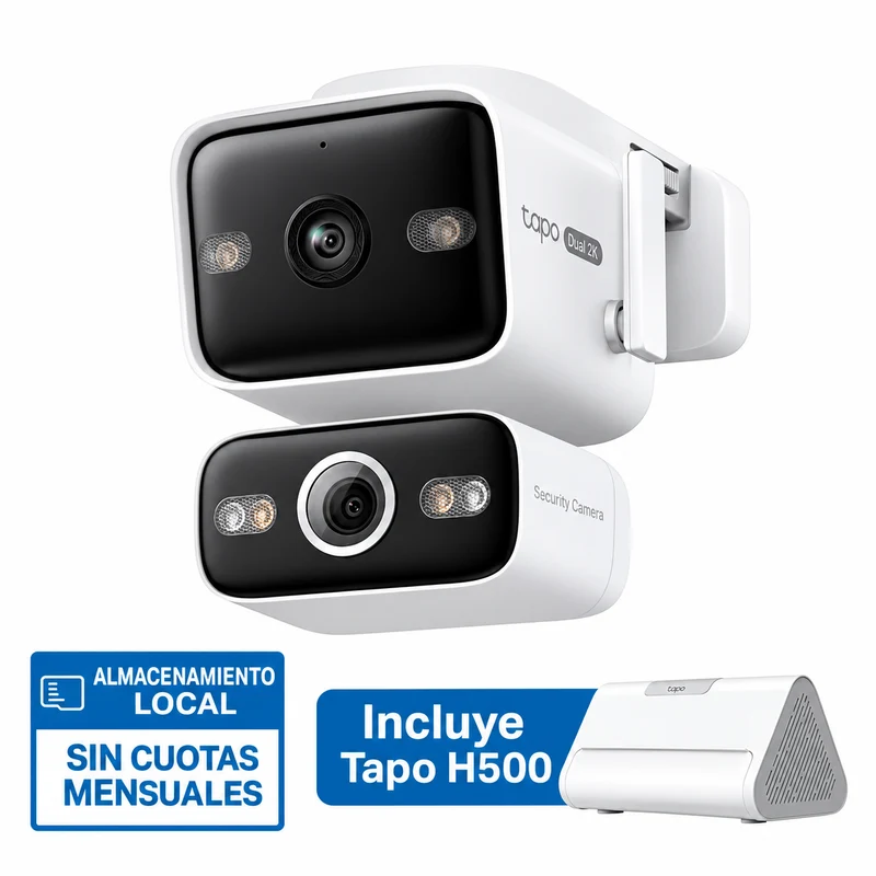 4K Doble Lente Exterior 360° con Hub IA | Tapo H500 + C575D