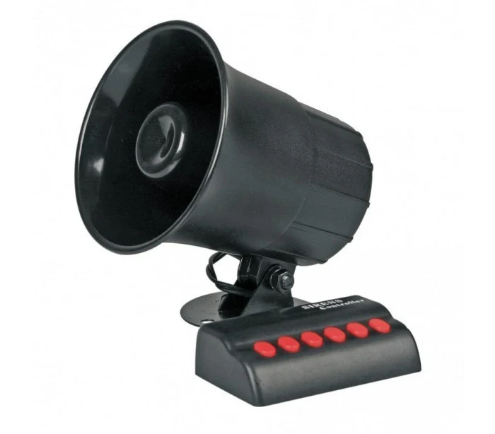 Sirène de voiture 20W avec télécommande - 6 sonneries différentes 12v