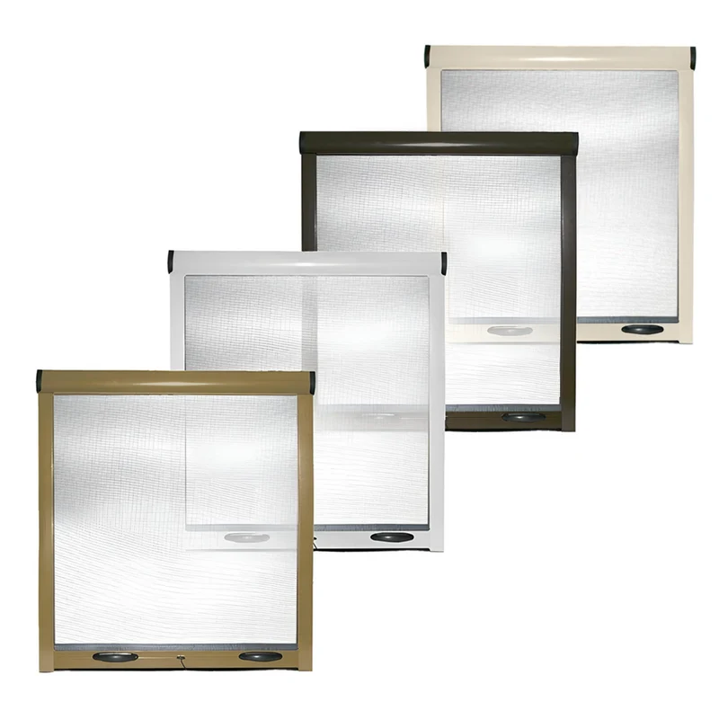 Moustiquaire Enroulable 160X170 Kit Réductible Fenêtre avec Cadre en Aluminium