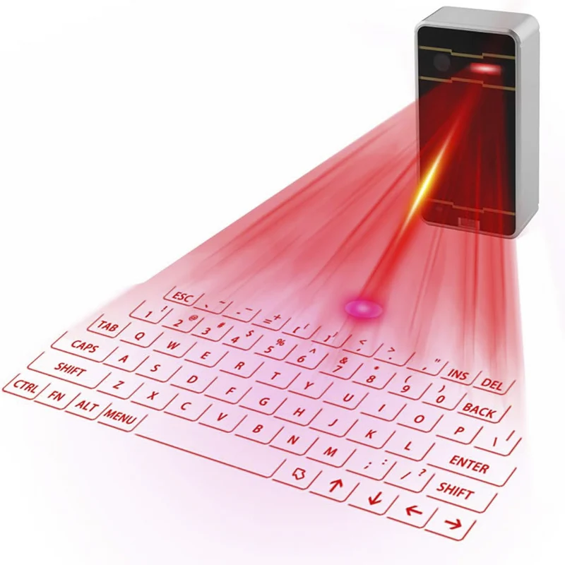 Mini projecteur clavier virtuel touches Qwerty rechargeable Bluetooth sans fil