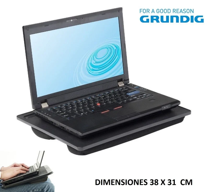 Support pc portable avec oreiller bourré de billes de polystyrène