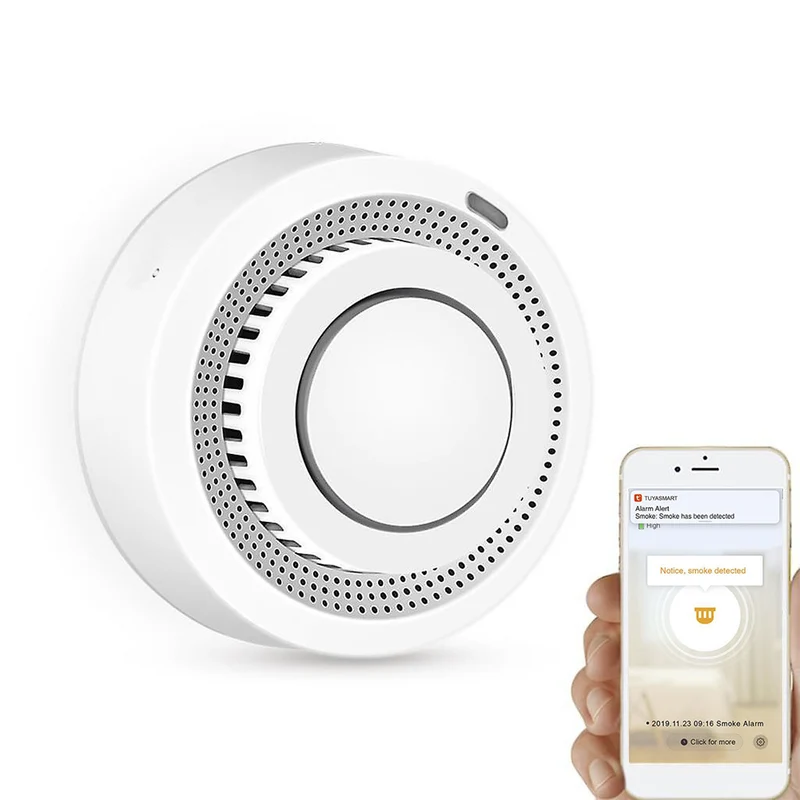 Détecteur fumée sans fil Contrôle via APP Alarme sonore intelligente Wi-Fi