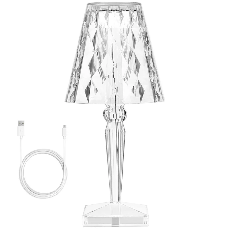 Lampe de table diamant à LEDs colorées avec touche USB