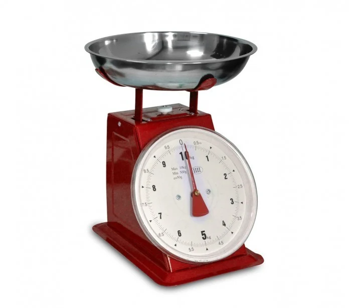 080946 Balance de cuisine analogique jusqu'à 10 kg plateau et corps métallique