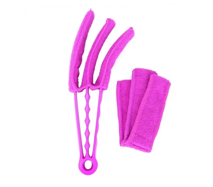 169116 Mini brosse en microfibre lavable avec 3 rabats pour stores vénitiens