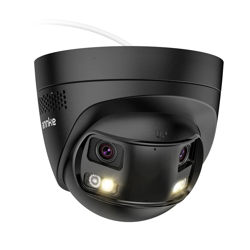 ANNKE 8MP PoE Security Camera Outdoor with Dual-Lens 180° Filed of View | 4K IP Surveillance Cam, Support Color Night Vision, AI Person/Vehicle Detection, Two-Way Talk, Built-in SD Card Slot, FCD800