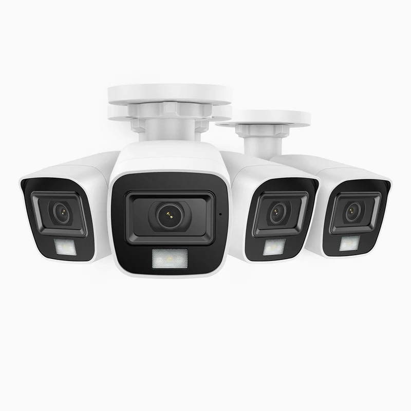 ADL500 - 4-Pack 3K Dual Light Wired CCTV Security Camera, Color & IR Night Vision, 3072*1728 Resolution, f/1.2 Super Aperture, 4-in-1 Output Signal, Built-in Microphone, IP67