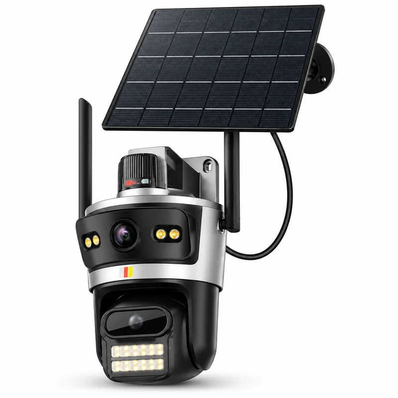 Telecamera Solare 4K da Esterno AI 24H Zoom 10X con Pannello