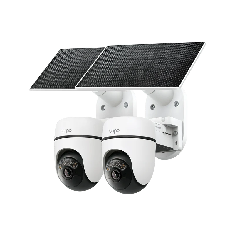 2K Solar-Powered Pan/Tilt Security Camera, Tapo C610 KIT 2-pack
