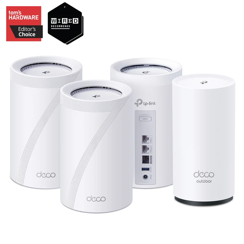 Deco 7 Pro Outdoor Wi-Fi 7 Mesh System Bundle, Deco BE67 3-pack BE14000 & BE25-Outdoor