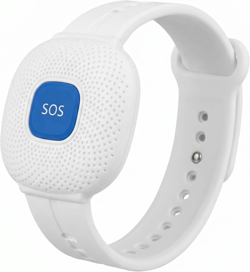 (WL96WT) LifeAlert Connect Pulsante SOS Anziani WiFi - Bracciale Emergenza Personale Compatibile Tuya Smart Life - Ciondolo Salvavita Notifica App Smartphone - Impermeabile IP65 - Batteria 400mAh (Bianco)