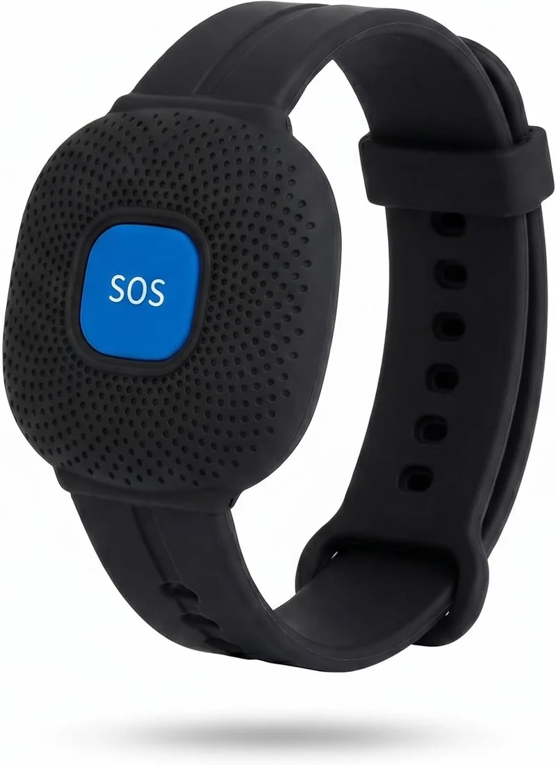 (WL96WT) LifeAlert Connect Pulsante SOS Anziani WiFi - Bracciale Emergenza Personale Compatibile Tuya Smart Life - Ciondolo Salvavita Notifica App Smartphone - Impermeabile IP65 - Batteria 400mAh (Nero)