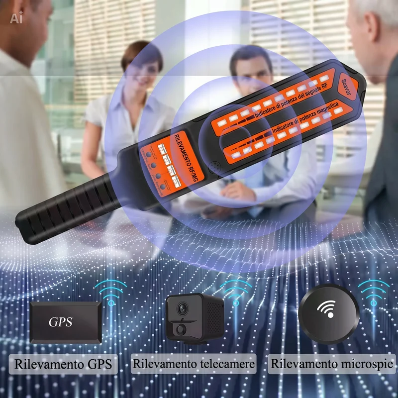 (DS-810) Rilevatore Professionale di Microspie e GPS per Auto – Scanner EMF + Wi-Fi + GSM – Doppia Tecnologia Wireless ed Elettromagnetica – Individua Telecamere Nascoste e Dispositivi occultati