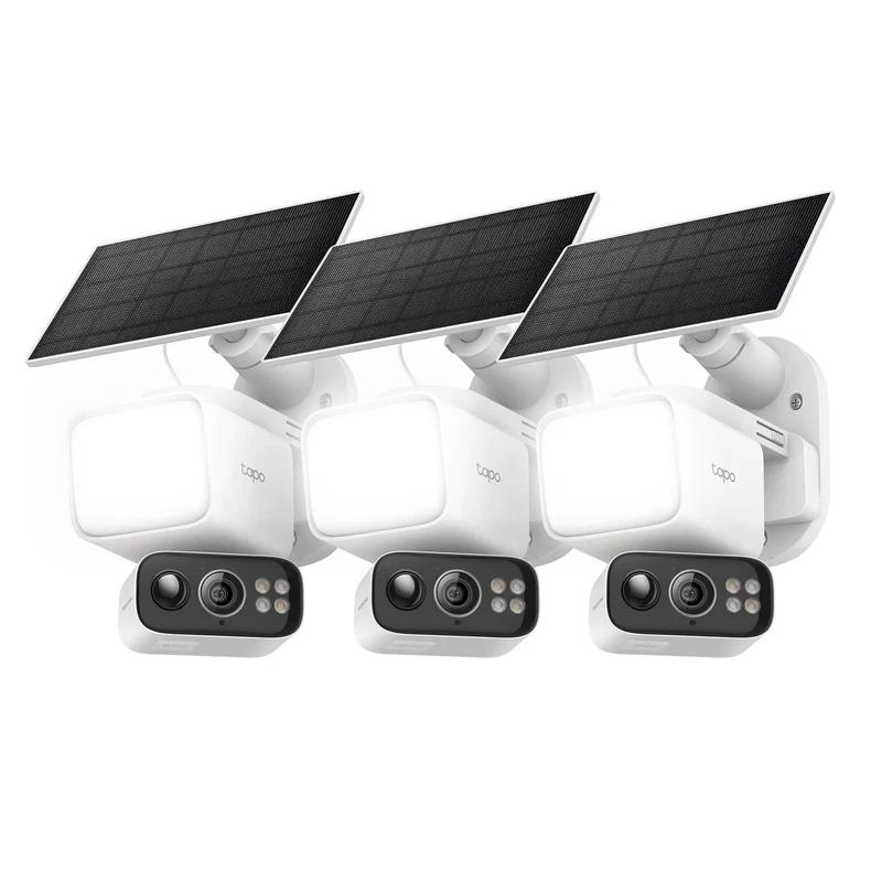 2K Floodlight Solar 360° Pan/Tilt Security Camera, Tapo C615F Kit 3-Pack