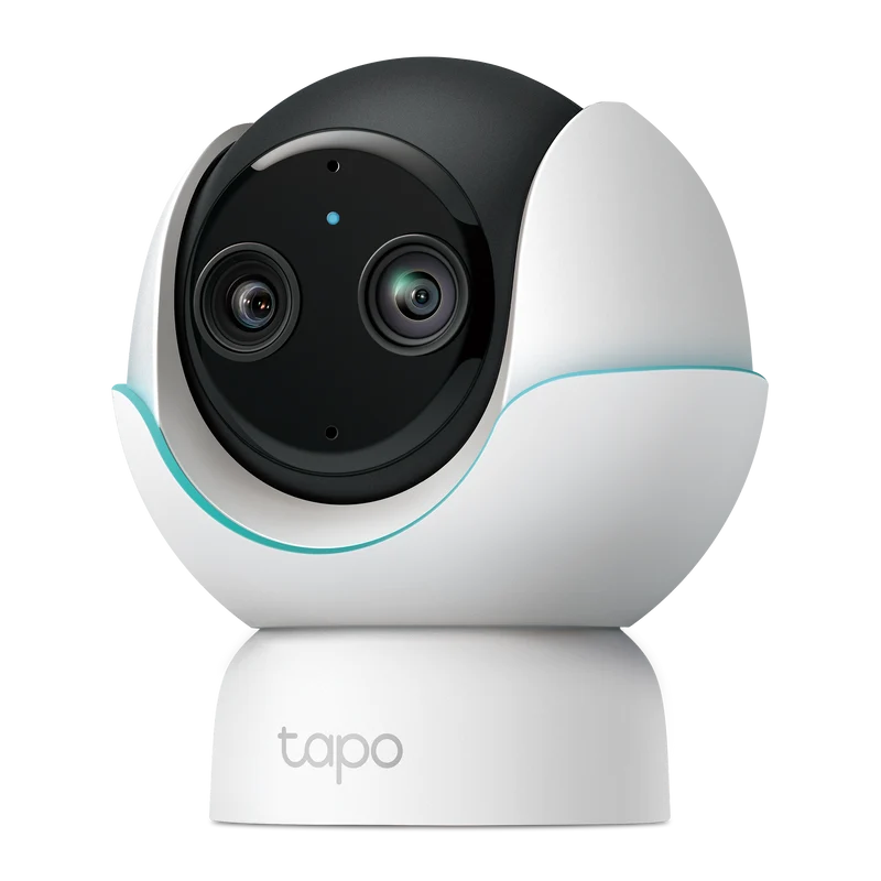 Tapo C840 - Cámara de Vigilancia para Bebé Doble Lente 2K 3MP + 1080p, 360º, Visión Nocturna a Color, Detección IA Gratuita