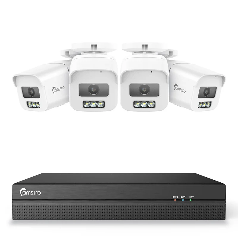4K 8-Channel POE CCTV Camera Security System, Color Night Vision, Customized Motion Area, Comprehensive Smart Detection, Two-Way Audio Intercom, IP67 Weatherproof