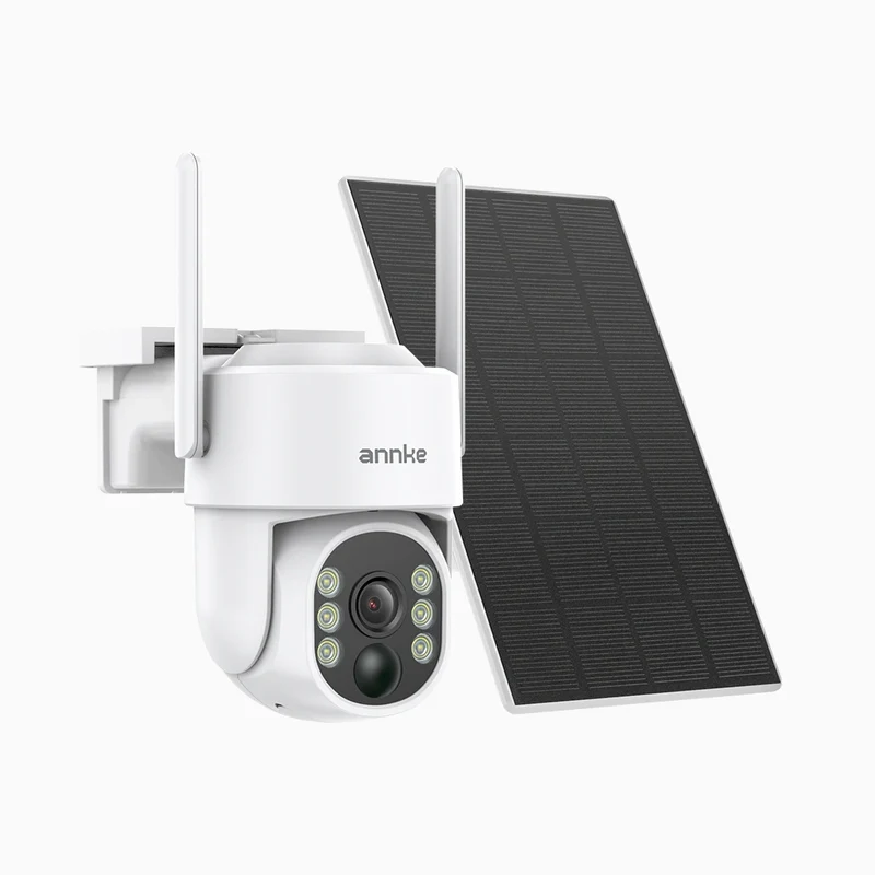 ANNKE Solar Security Camera Wireless Outdoor, 2K HD Dome Camera for Home Security, 360°Viewing, 9000mA Battery, Two-Way Audio, Smart PIR Motion Detection, Color Night Vision, SD/Cloud Storage