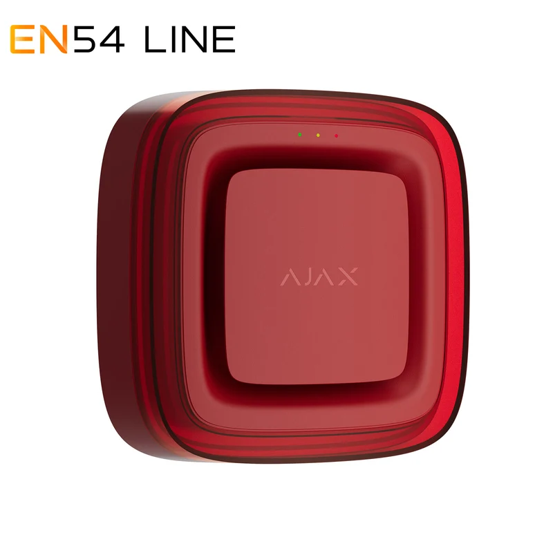 118601.279.RD1 - Sirena Antincendio Wireless Ajax EN54 FireProtect Sounder/VAD Jeweller Rossa 100dB LED EN54 Portata 1700m