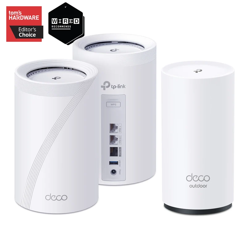 Deco 7 Pro Outdoor Wi-Fi 7 Mesh System Bundle, Deco BE67 2-Pack BE14000 & BE25-Outdoor