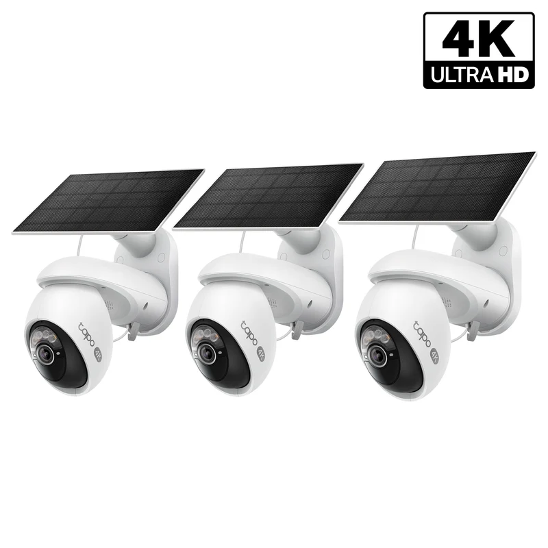 Tapo C660 Kit 4K Solar Outdoor Pan/Tilt Security Camera, VistaCam 360 3-Pack